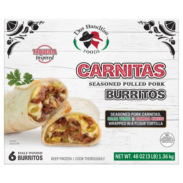 DOS BANDITOS CARNITAS BURRITO 6 X 8 OZ