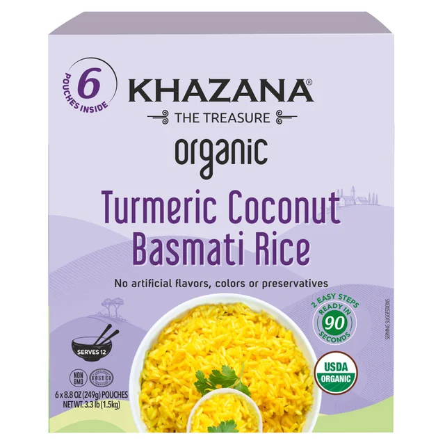KHAZANA ORG TURMERIC COCONUT BASMATI RICE 6/8.8OZ