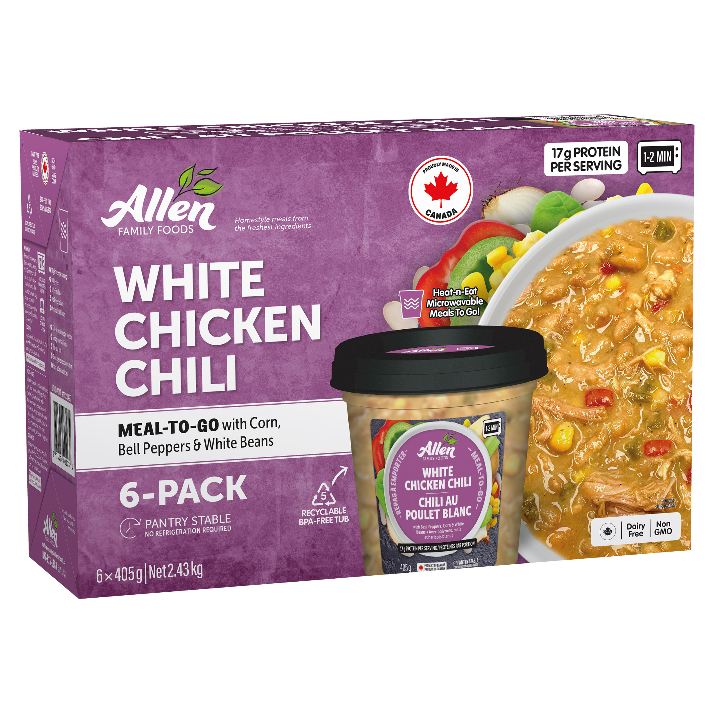 Allen Family Foods White Chicken Chili, 6 × 405 g