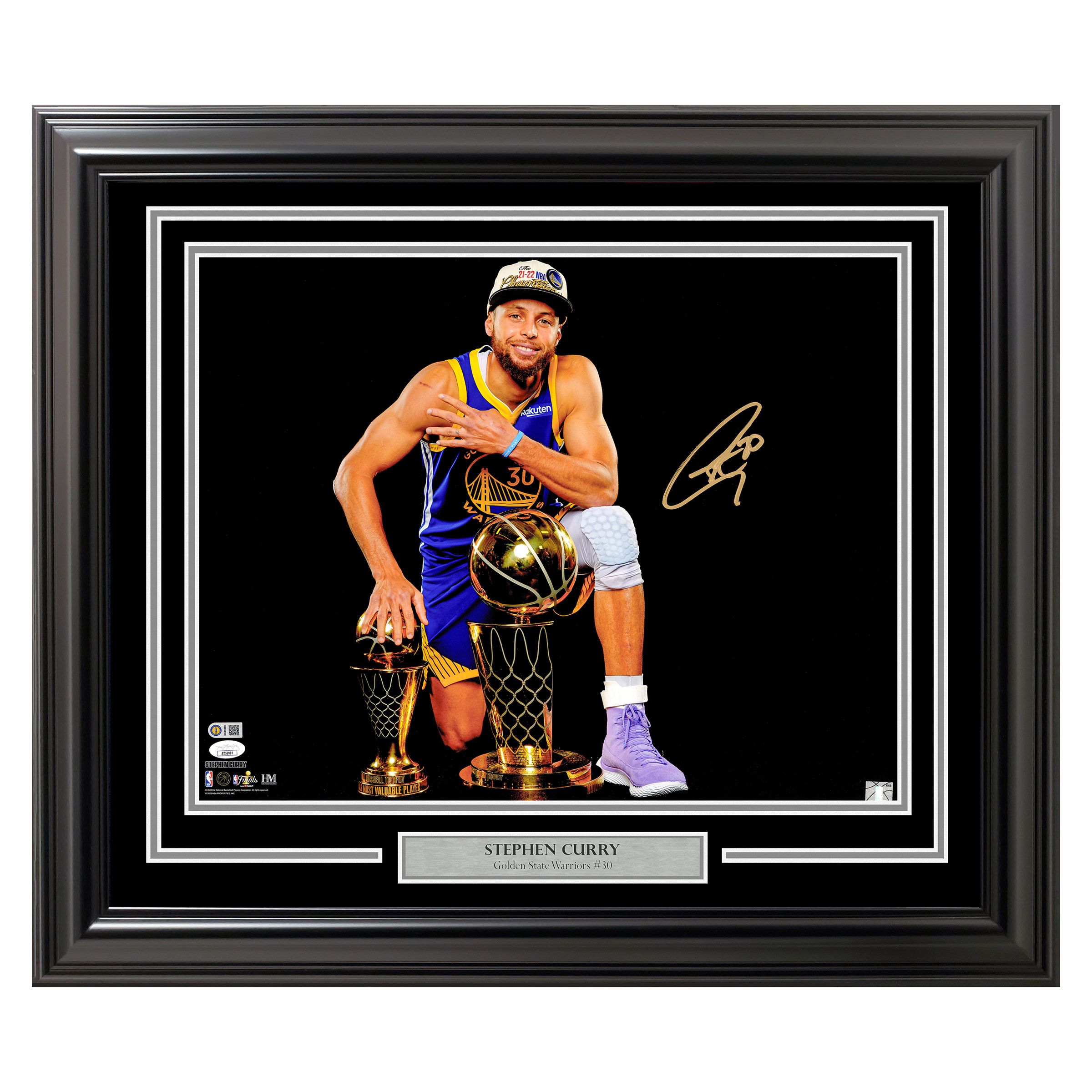 Stephen Curry Autographed Framed Four Time Champion 16” x 20