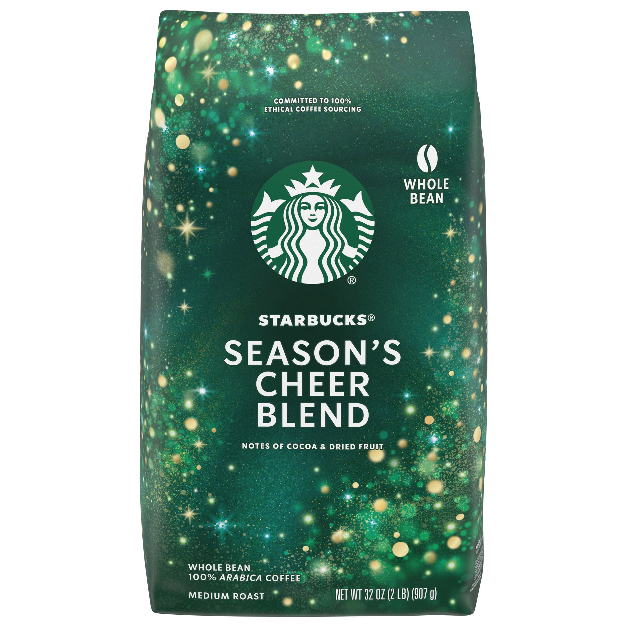 Starbucks Season's Cheer Blend Coffee, Medium Roast, Whole Bean, 2