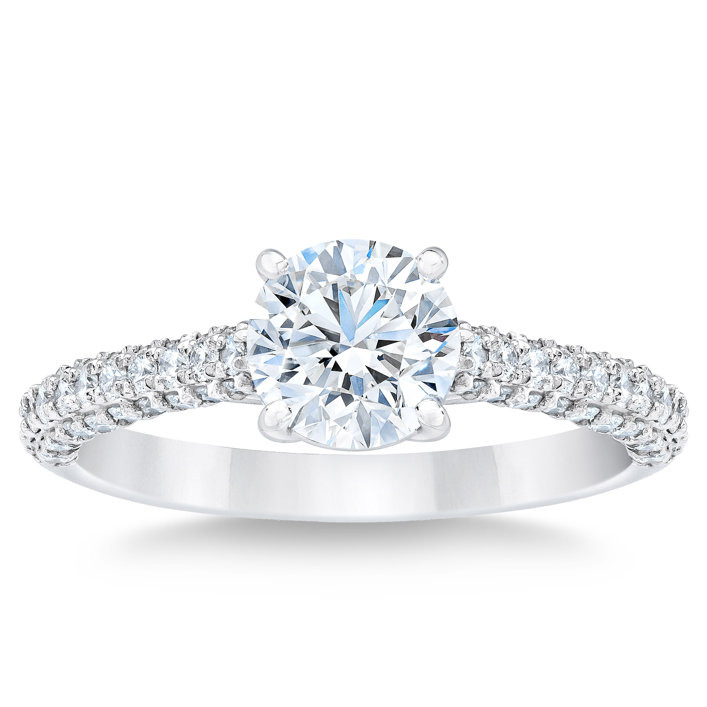 Round Brilliant ctw VVS2 Clarity, D Color Diamond Platinum