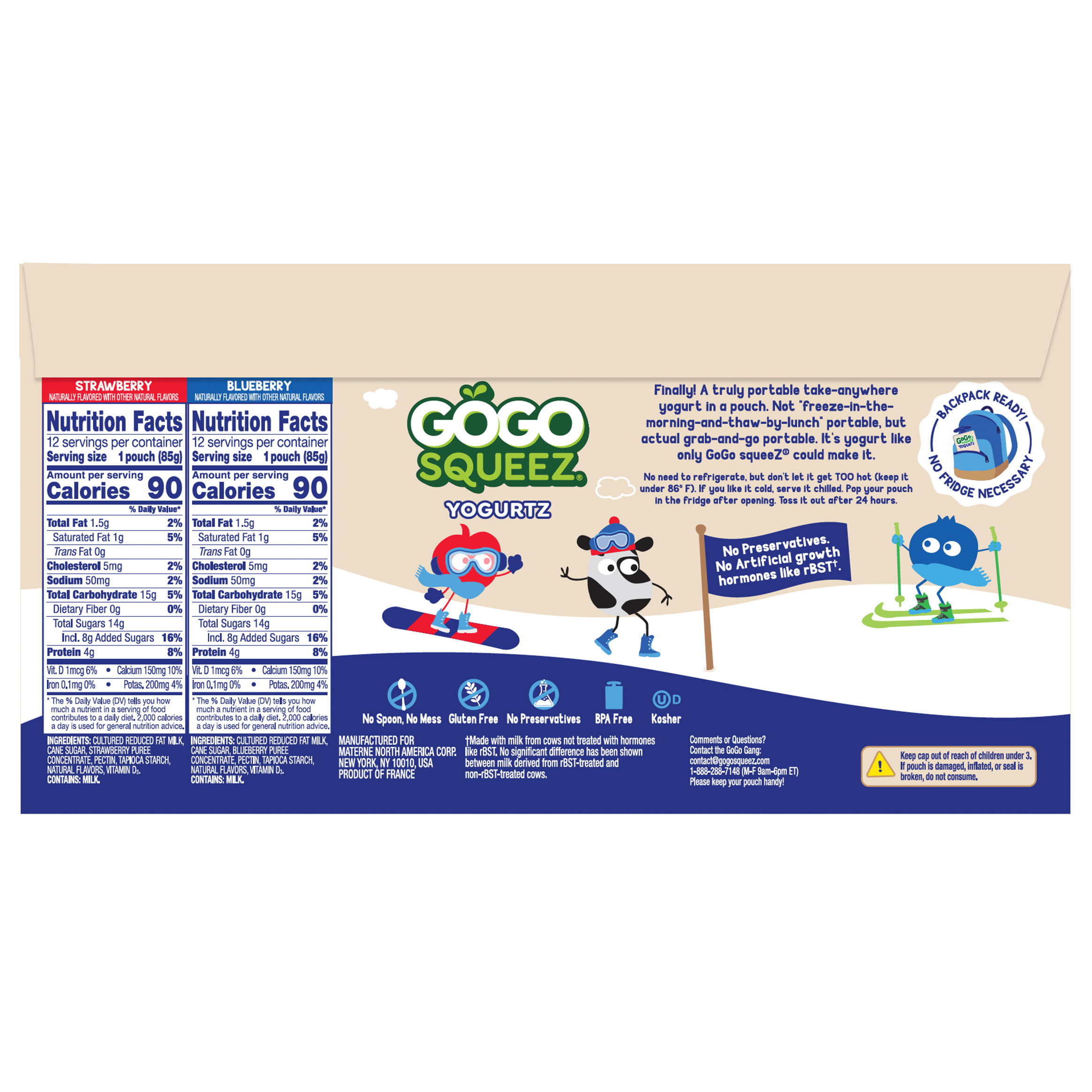 GoGo SqueeZ Yogurtz, Variety Pack, 3 oz, 24-count | Costco