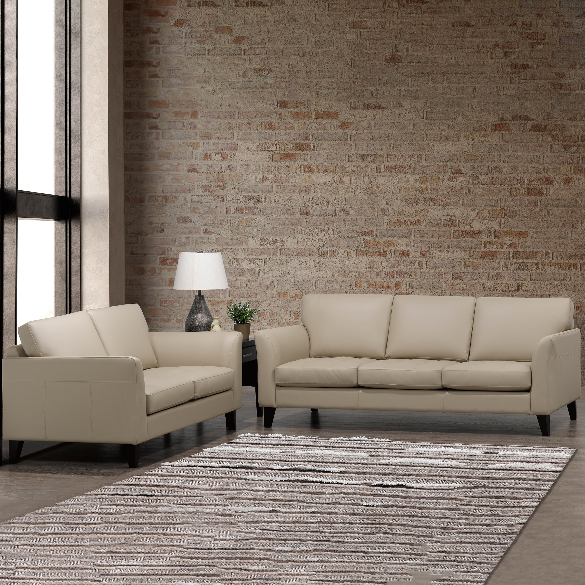 Sublime Top-grain Leather Sofa and Loveseat