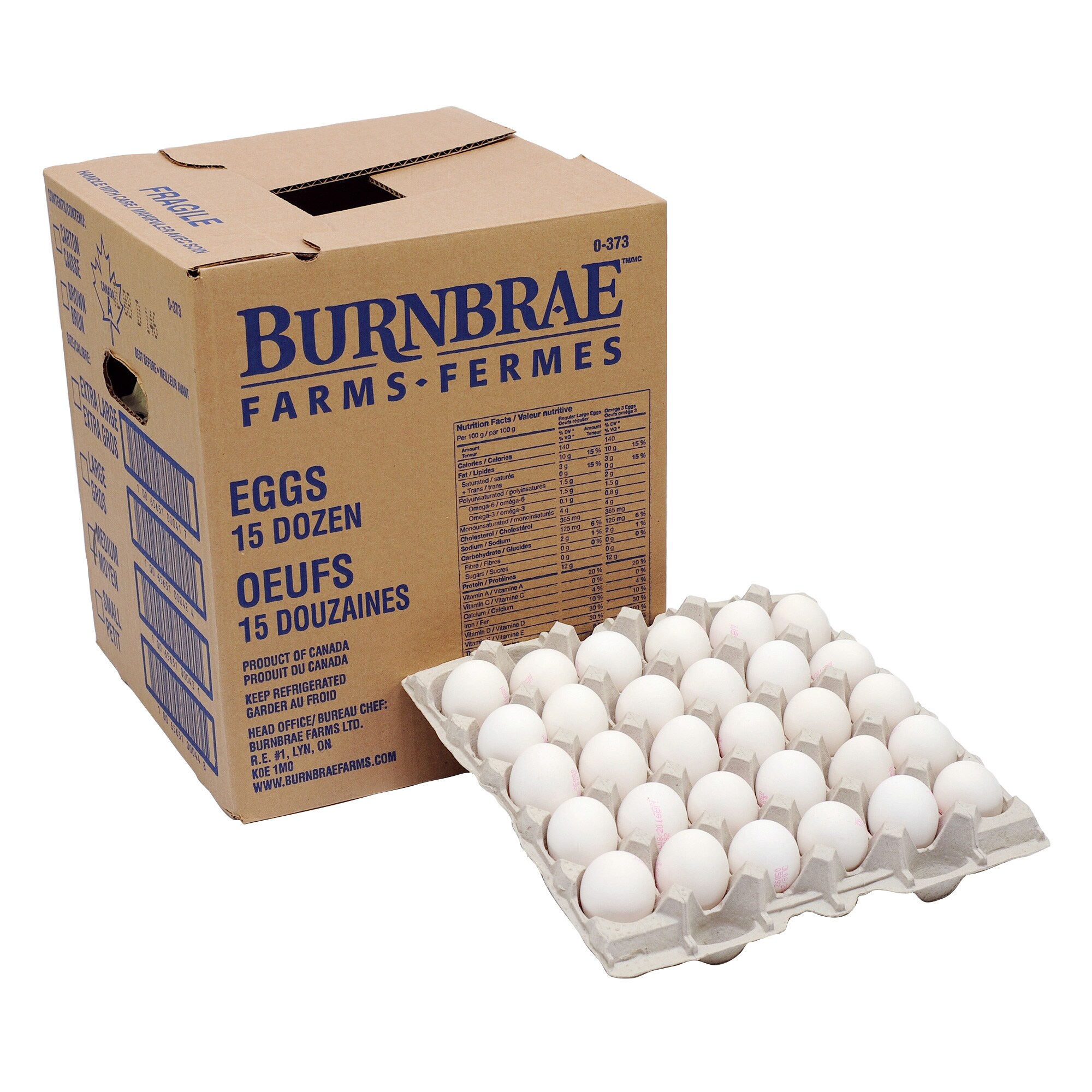 Burnbrae Farms Small White Eggs, Loose, 15 dozen