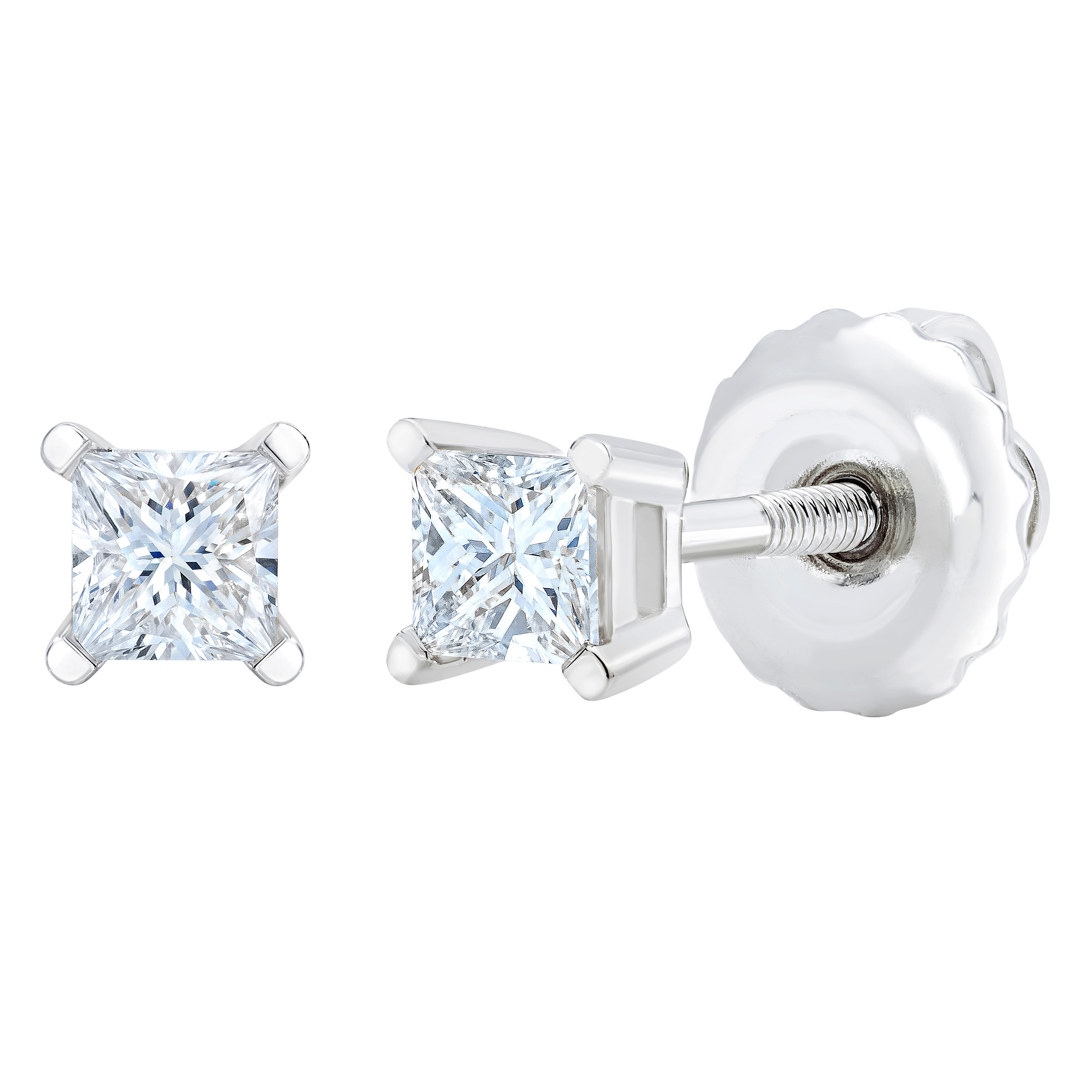 Princess Cut Diamond Stud Earrings (0.23 ctw)