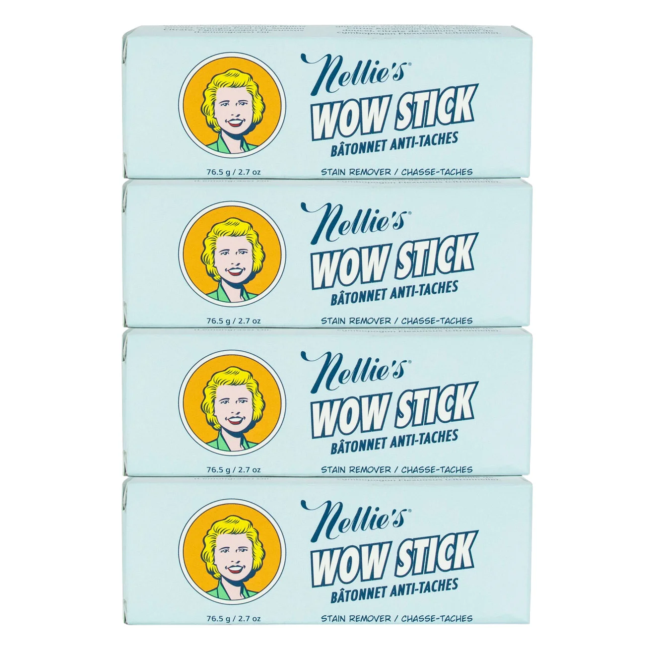 Nellie's Wow Stick Stain Remover, 2.7 oz, 4-count