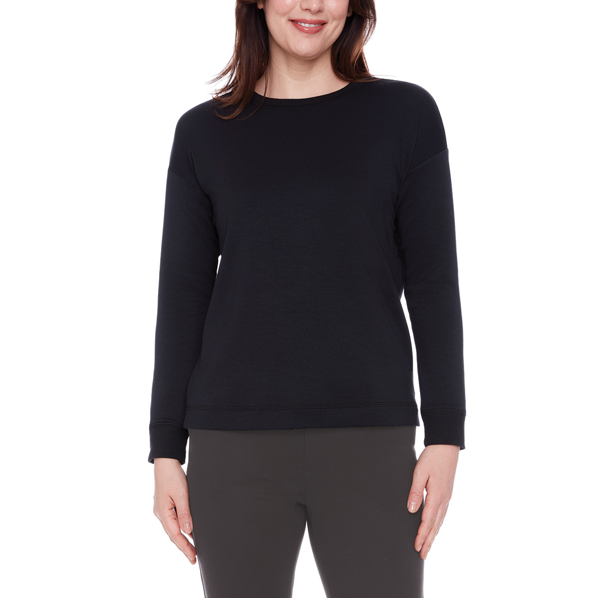 UP! Women's Tencel Modal Crew Neck Long Sleeve Top