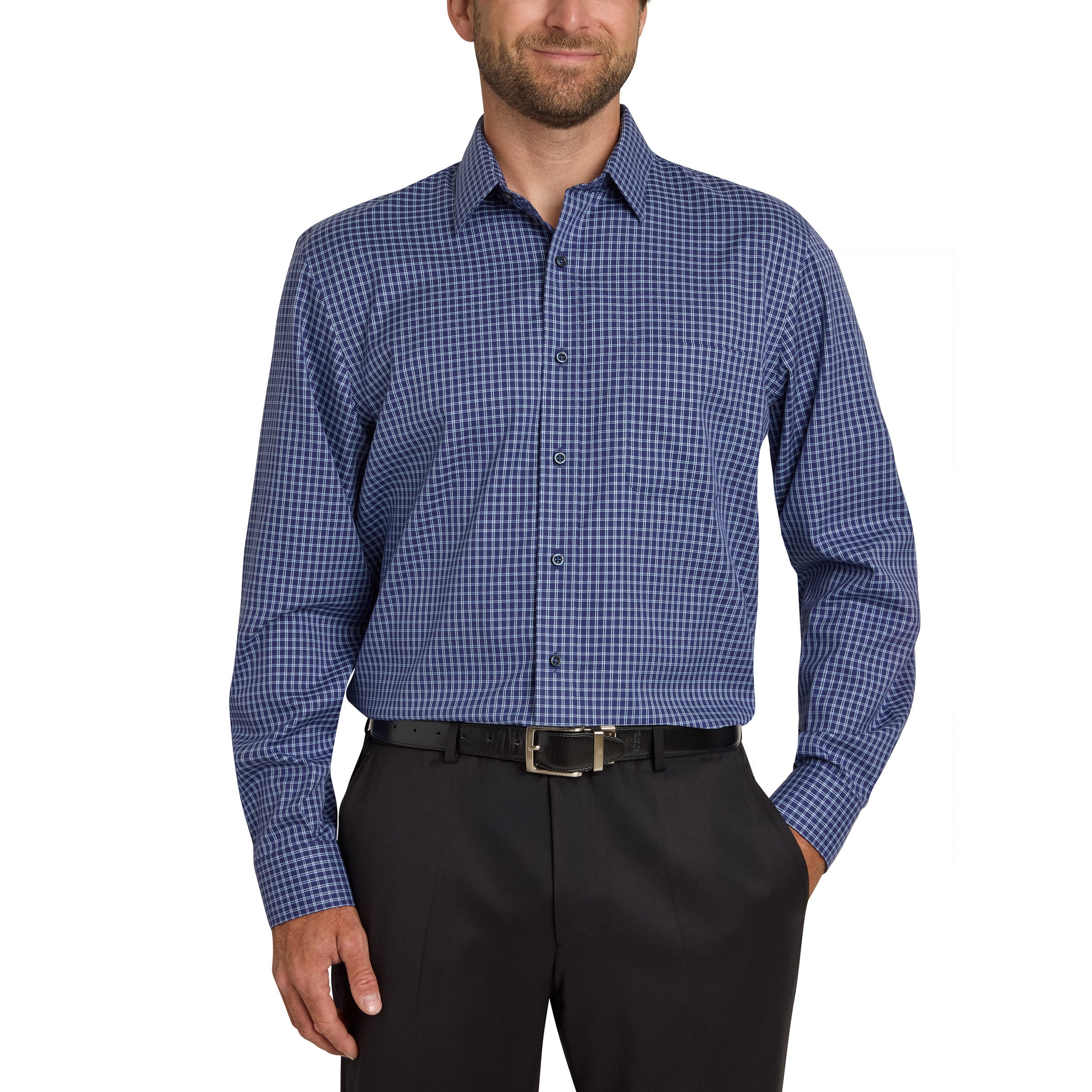 costco kirkland dress shirts Kirkland Signature Men's Traditional Fit Dress Shirt, Navy