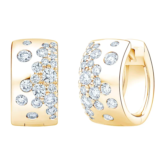 Round Brilliant 0.60 ctw VS2 Clarity, I Color Diamond 14kt Yellow Gold Hoop Earrings