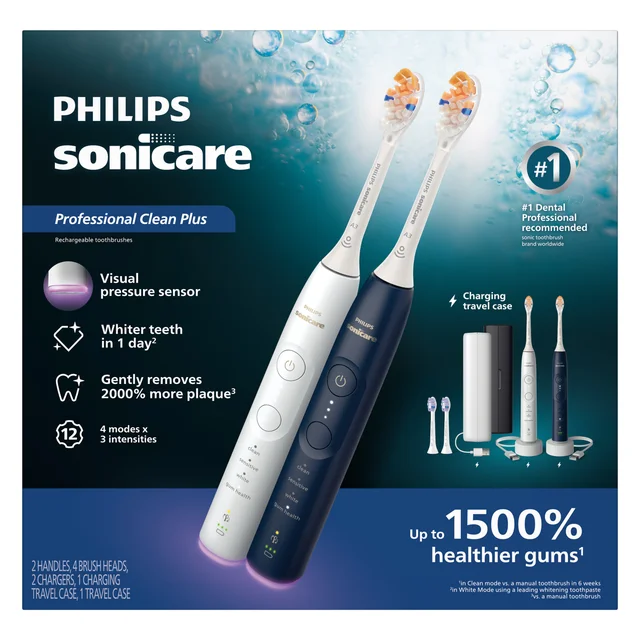 SONICARE PROFESSIONAL CLEAN PLUS TOOTHBRUSH 2PK^