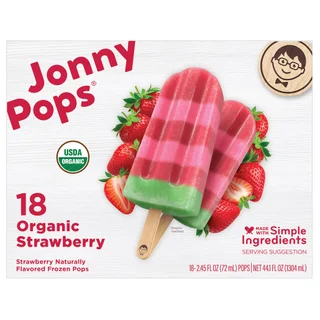 JONNY POPS ORGANIC STRAWBERRY BAR 18 COUNT BOX
