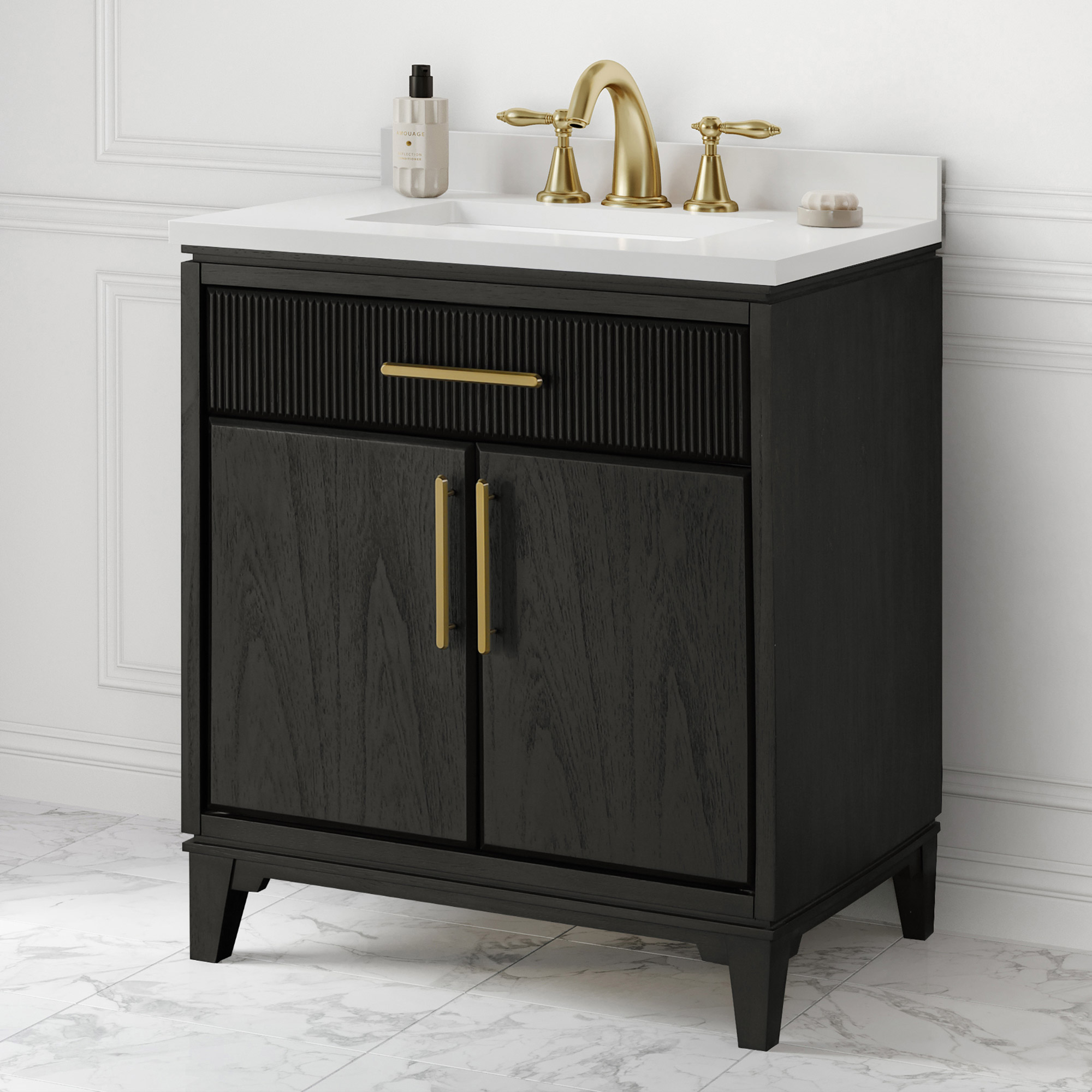 Loxley Rowe Marbella Vanity in Dark Ebony with Quartz Top | Costco