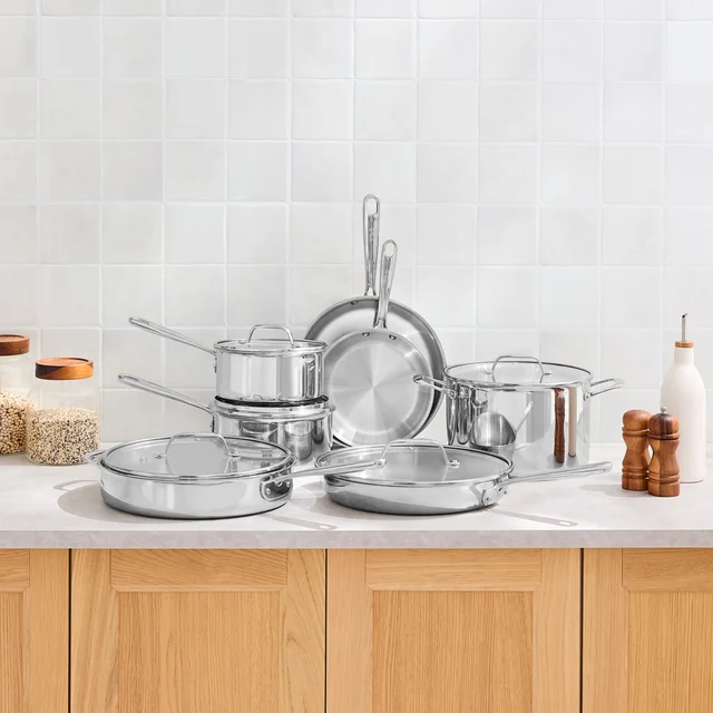 T-FAL TRI-PLY STAINLESS COOKWARE SET 12-PIECE