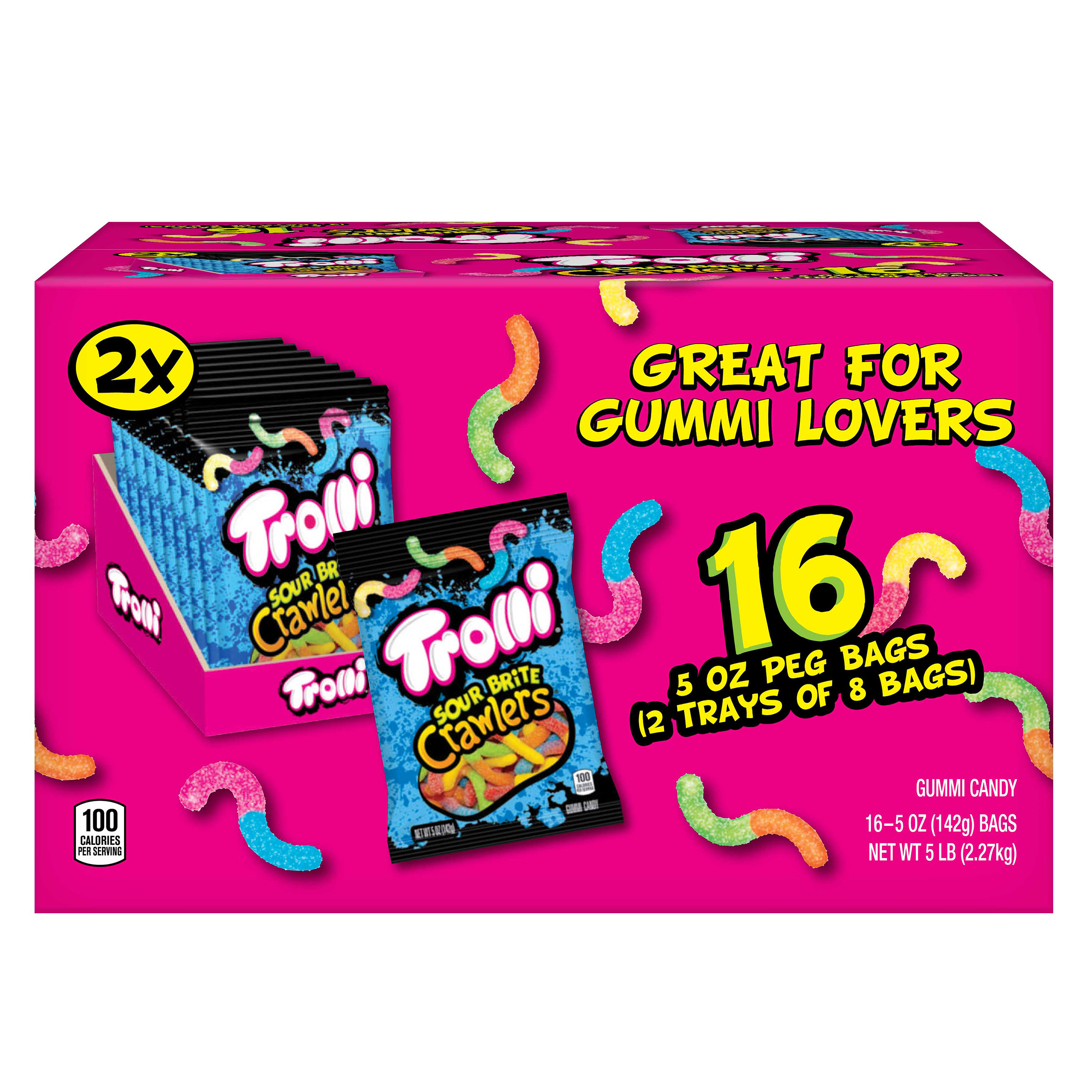 Trolli Sour Brite Crawlers Candy  5 oz  16-count