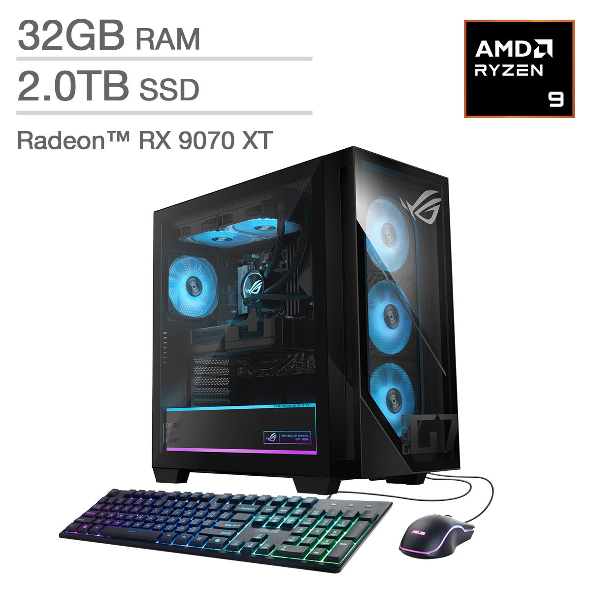 ASUS ROG GM700 58L Gaming Desktop - AMD Ryzen 9 9950X 3D - AMD