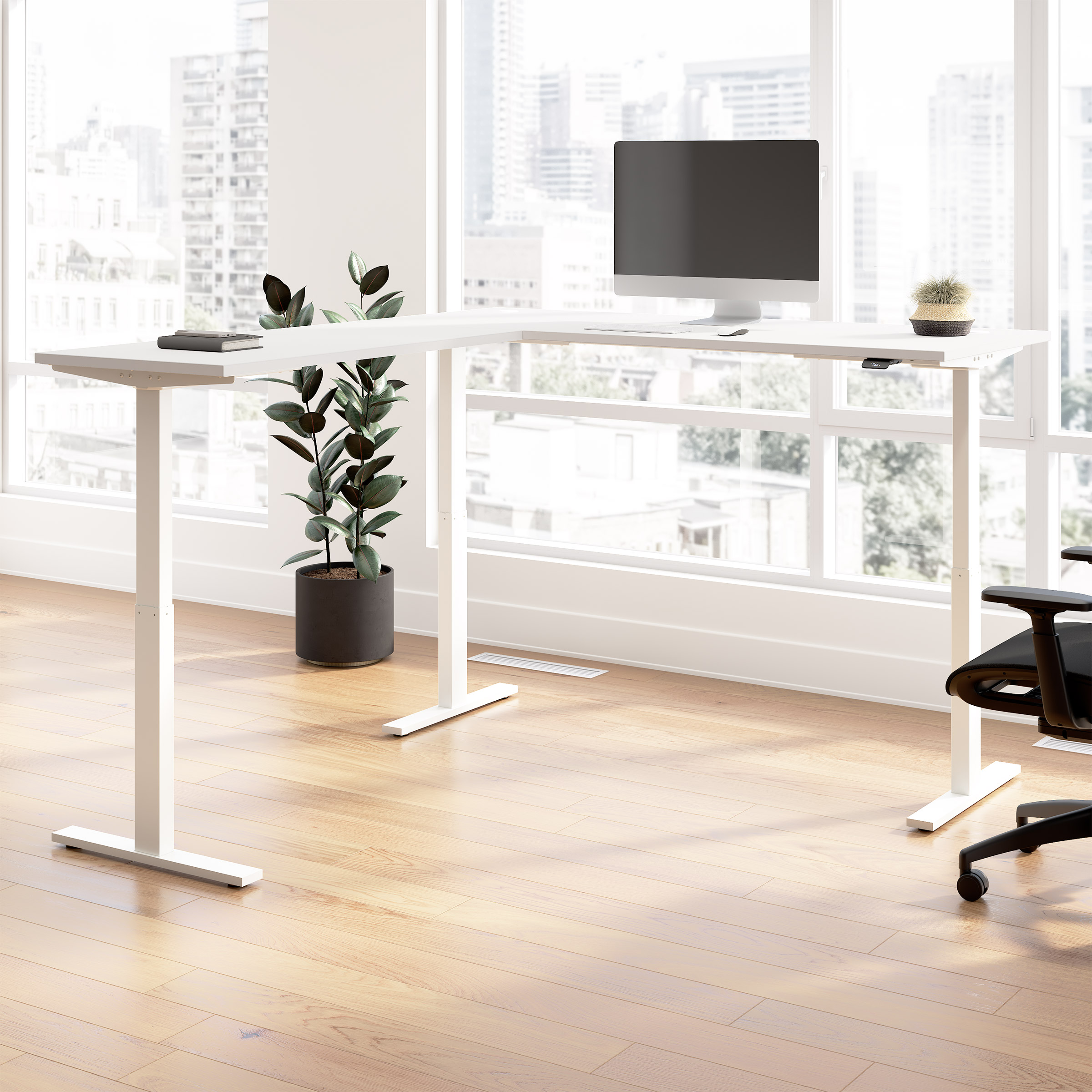 Office Pro Amplify Height Adjustable L-Desk