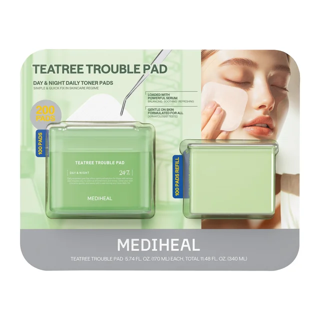 MEDHEAL TEATREE TROUBLE PAD REFILL SET 100 + 100 SHEETS