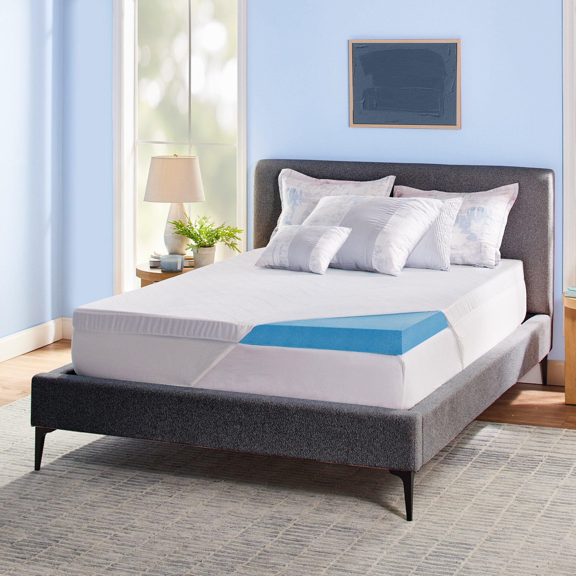 Novaform Soothing Cool Plus Gel Memory Foam Mattress Topper- Queen
