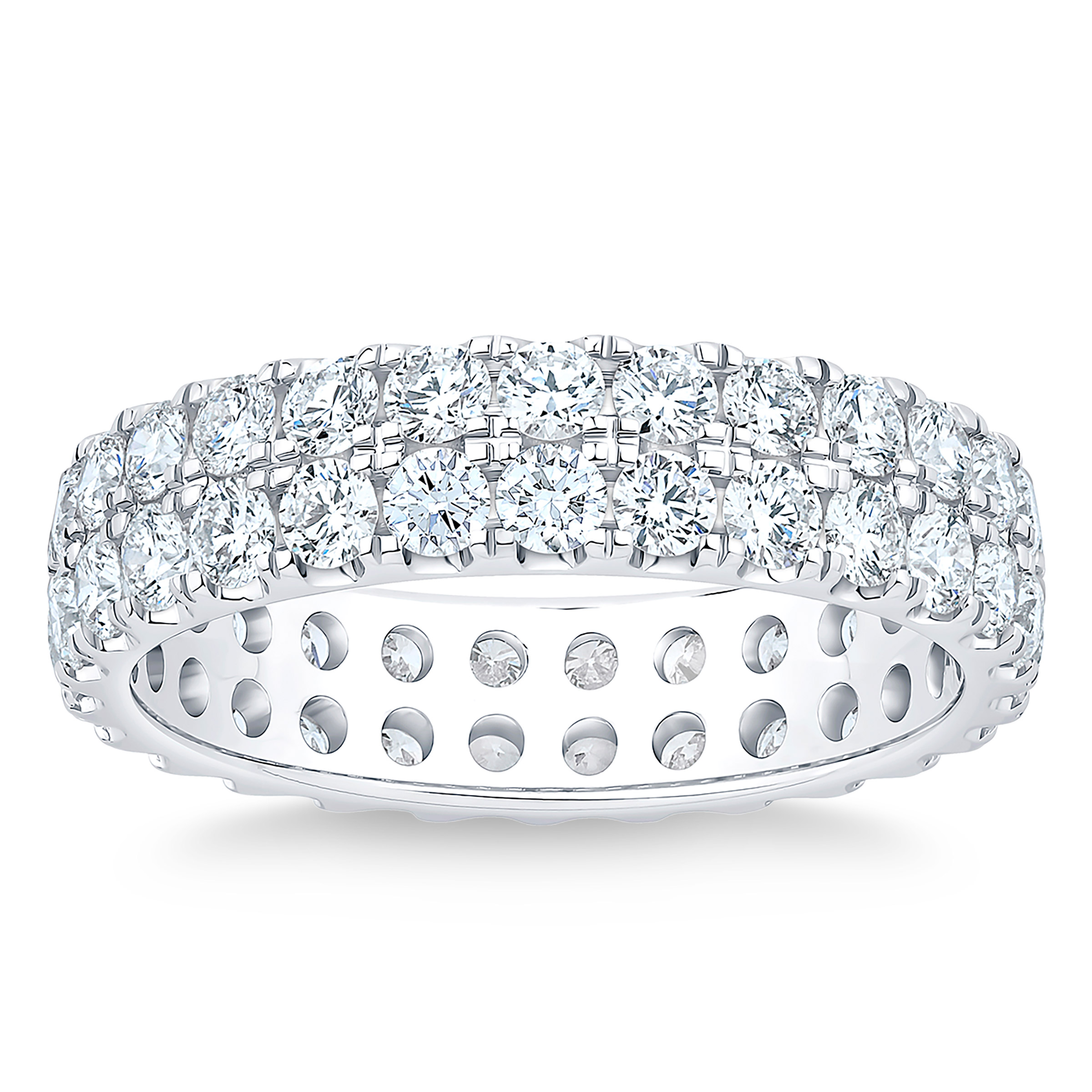 Round Brilliant Diamond Two Row Eternity Band (2.00 ctw)