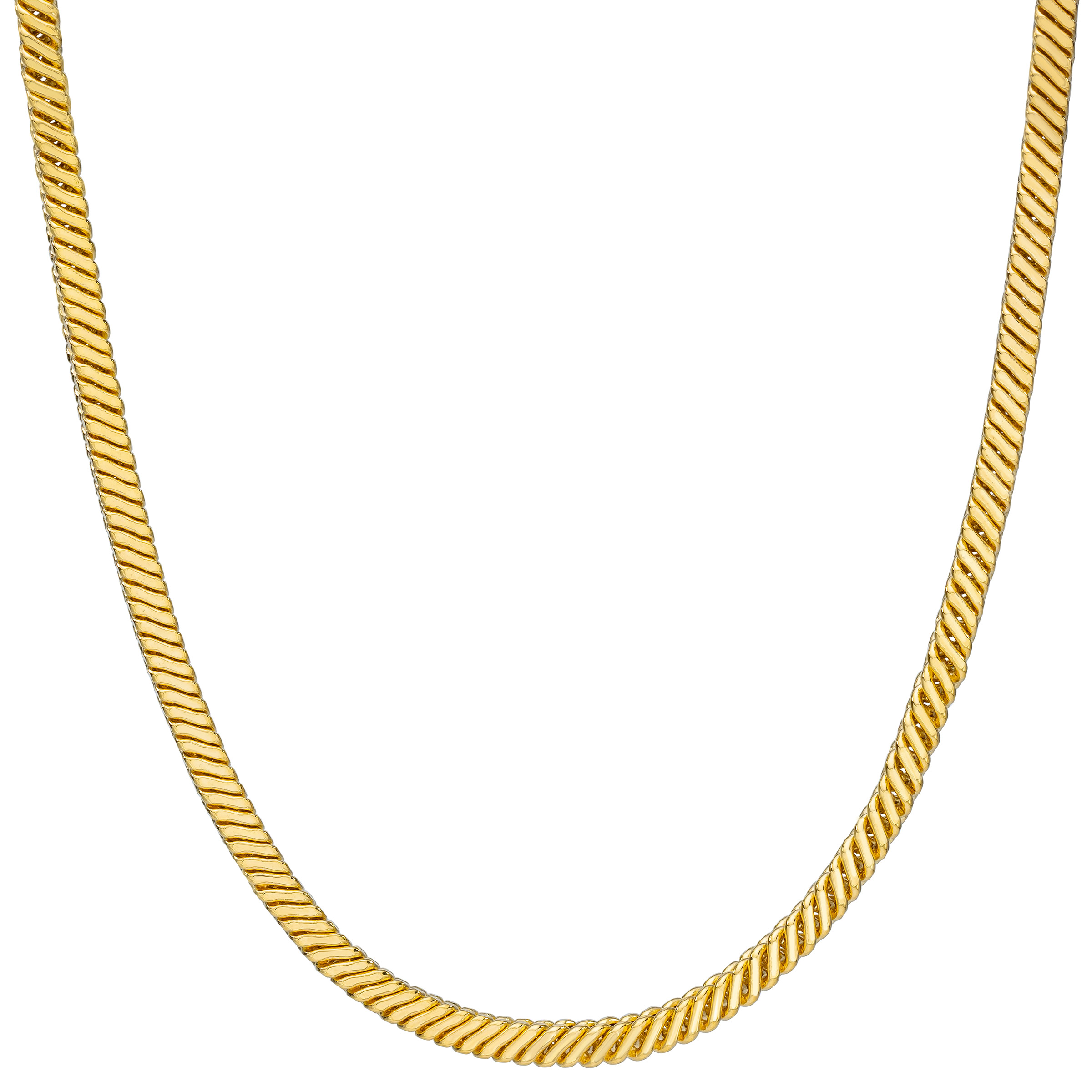 Square Snake Chain Necklace in 18kt Yellow Gold