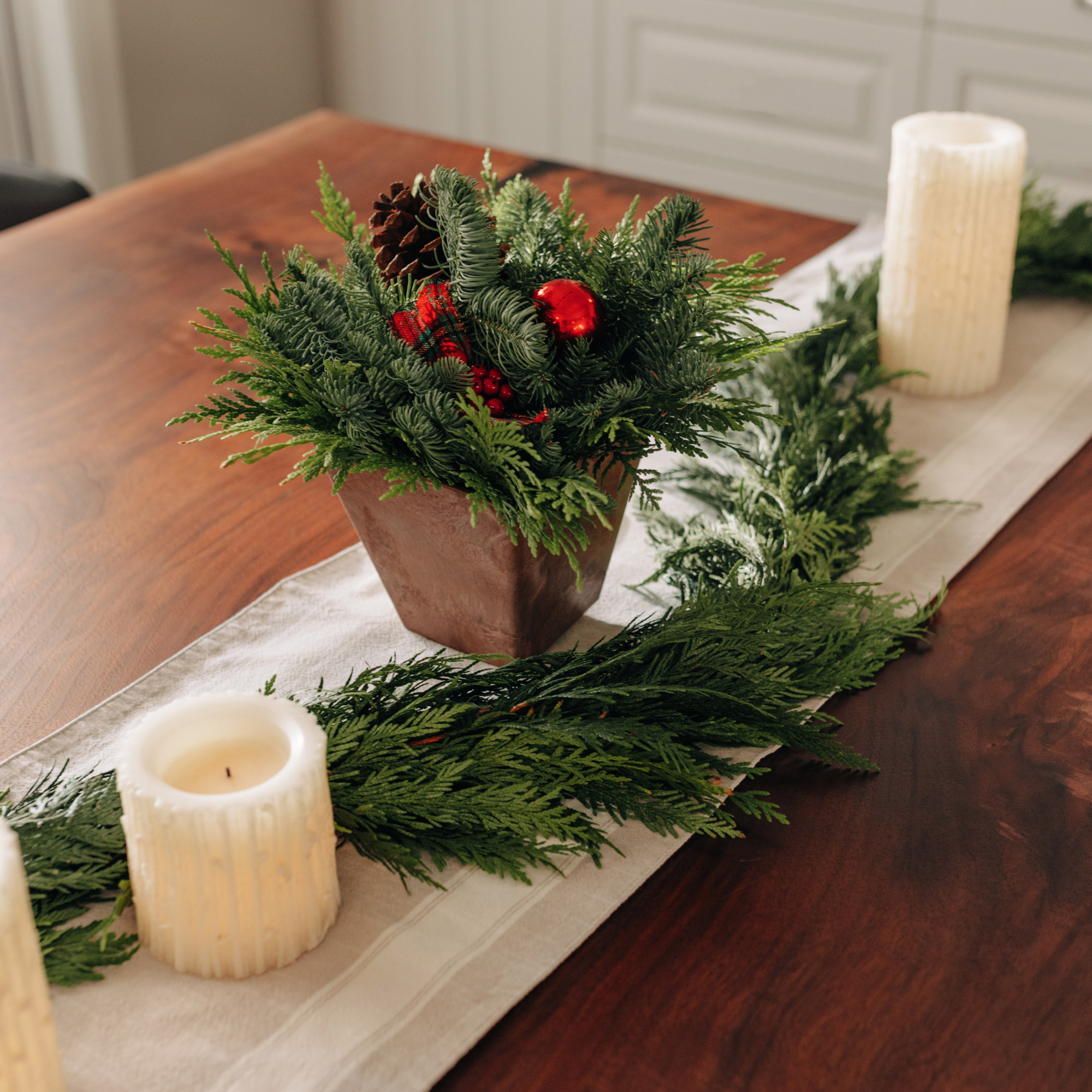 Fresh Northwest Greens Holiday Centerpiece