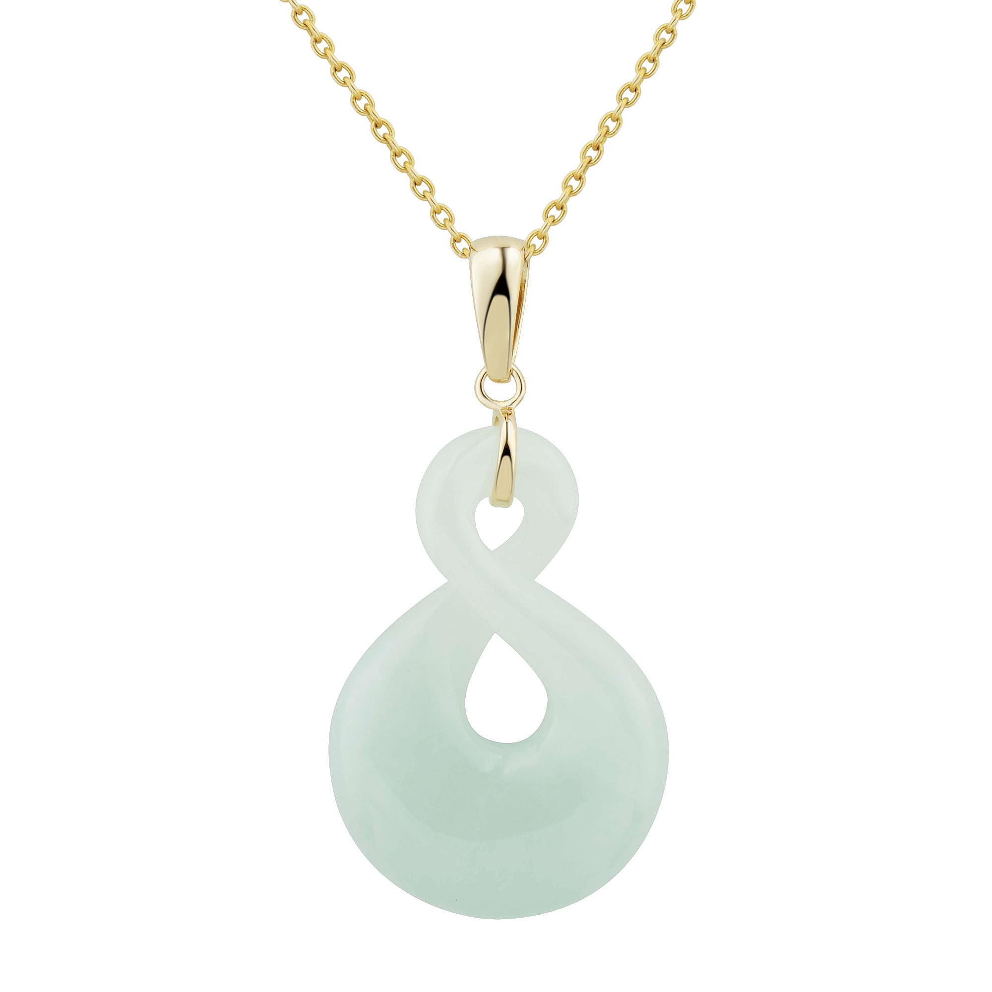 Natural Jade Infinity Pendant