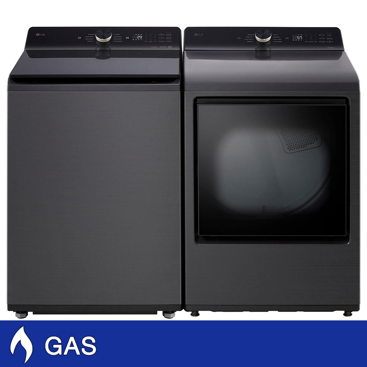 LG 5.5 cu. ft. Top Load Washer and 7.3 cu. ft. Rear Control GAS Dryer with Easy Unload Bundle