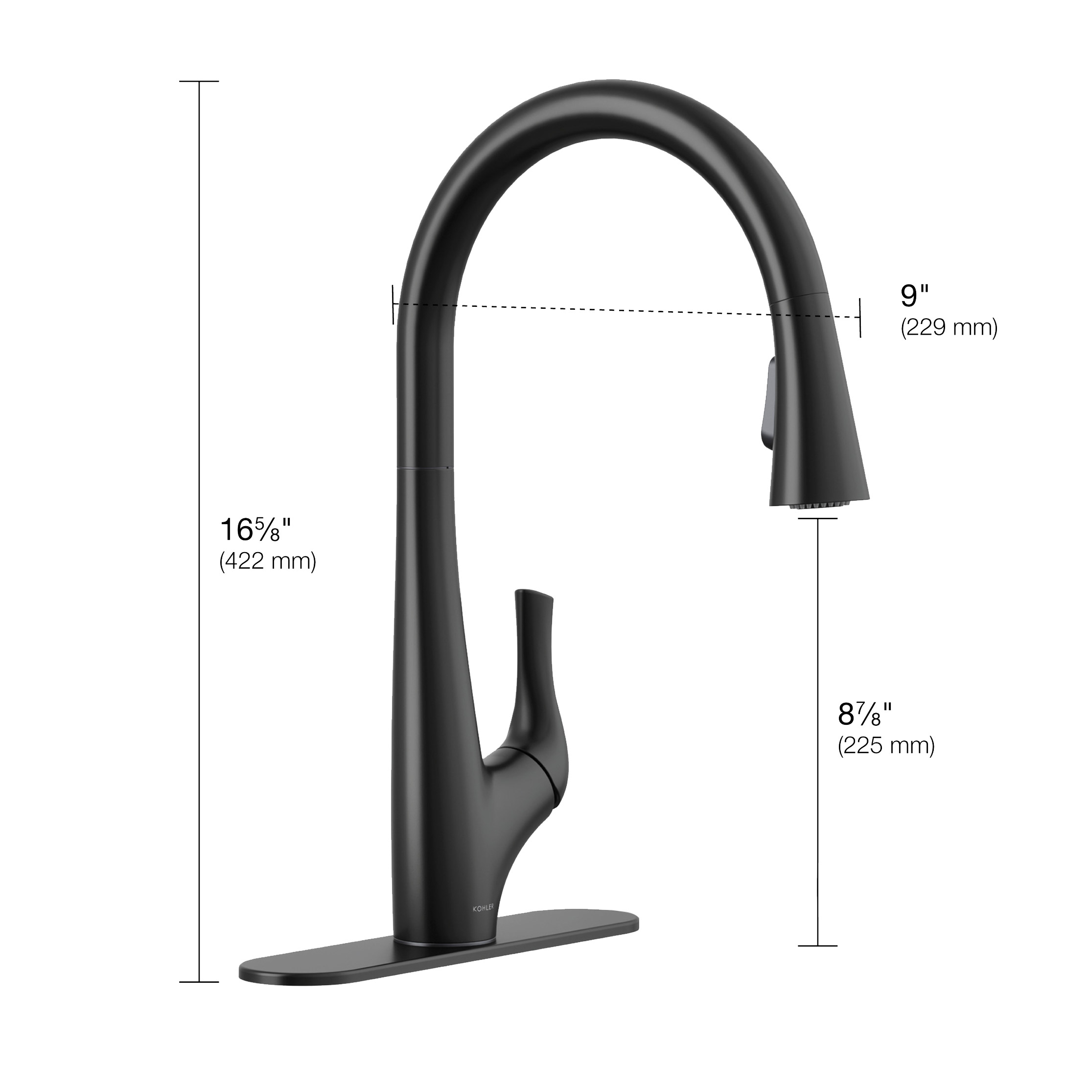 Costco Members: Kohler Bevin Pull-down Kitchen Faucet (Matte Black) $99