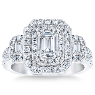 PLATINUM VS2 I 1.46CTW EMERALD CUT DIAMOND RING (0.70CTR)