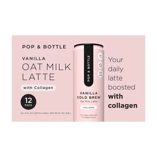 POP AND BOTTLE VAN. COLD BREW LATTE 12 CT / 8 OZ