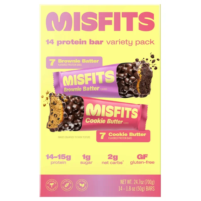 MISFITS PROTEIN CANDY BARS VTY 14 CT