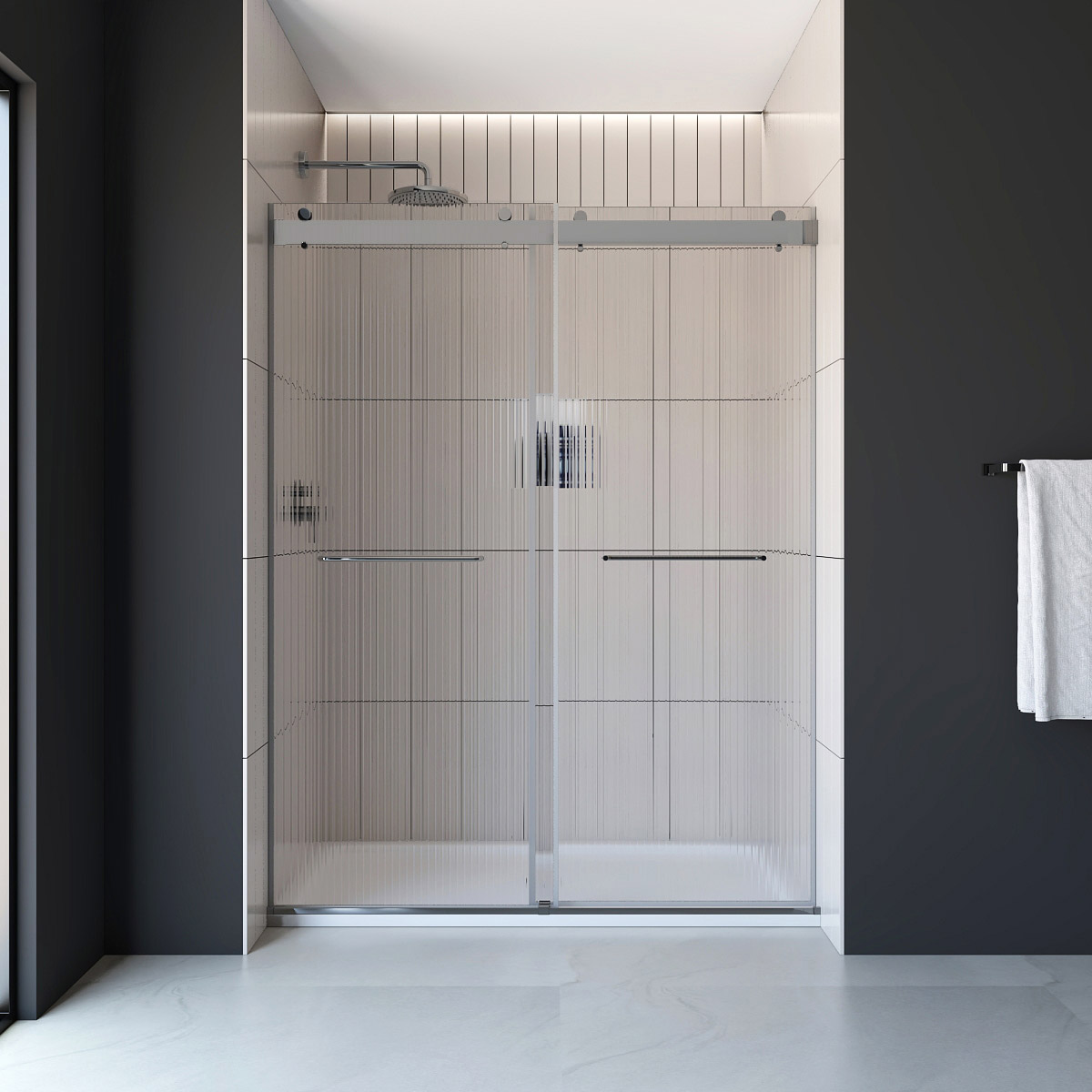 Appollo Geneva 60 in. Alcove Shower Kit in Chrome