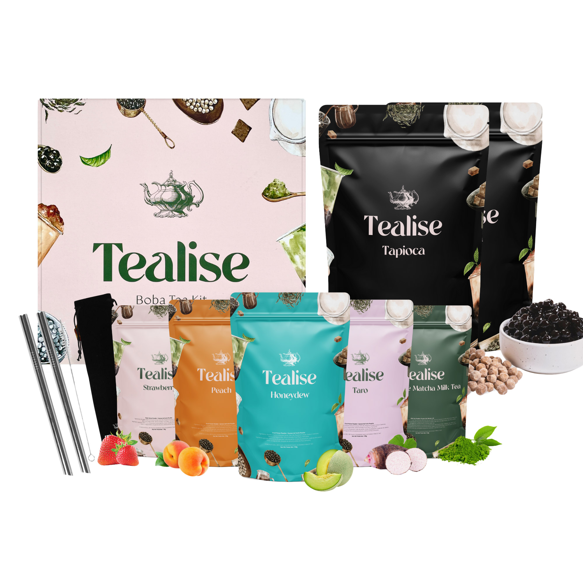 Tealise Boba Tea 5 Flavours Refill Package
