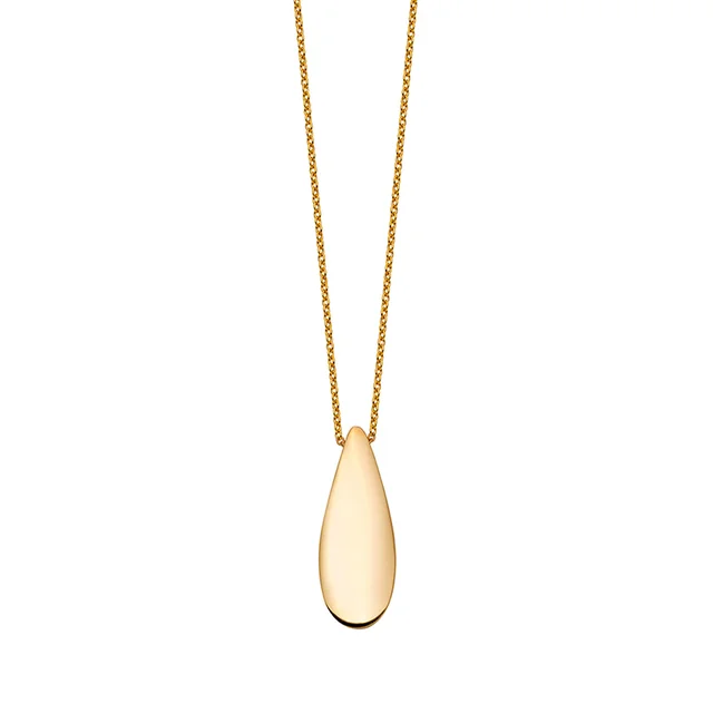 14KT YELLOW GOLD PEAR PENDANT 18" MADE IN ITALY