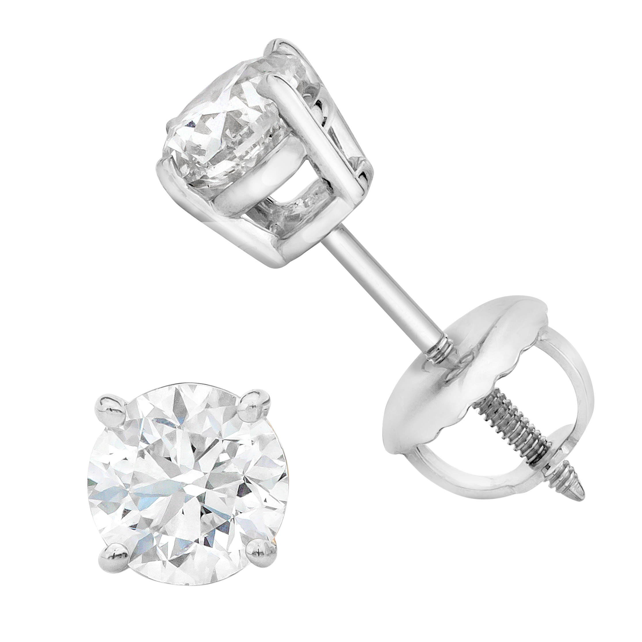 Round Brilliant Diamond Stud Earrings (0.80 ctw)