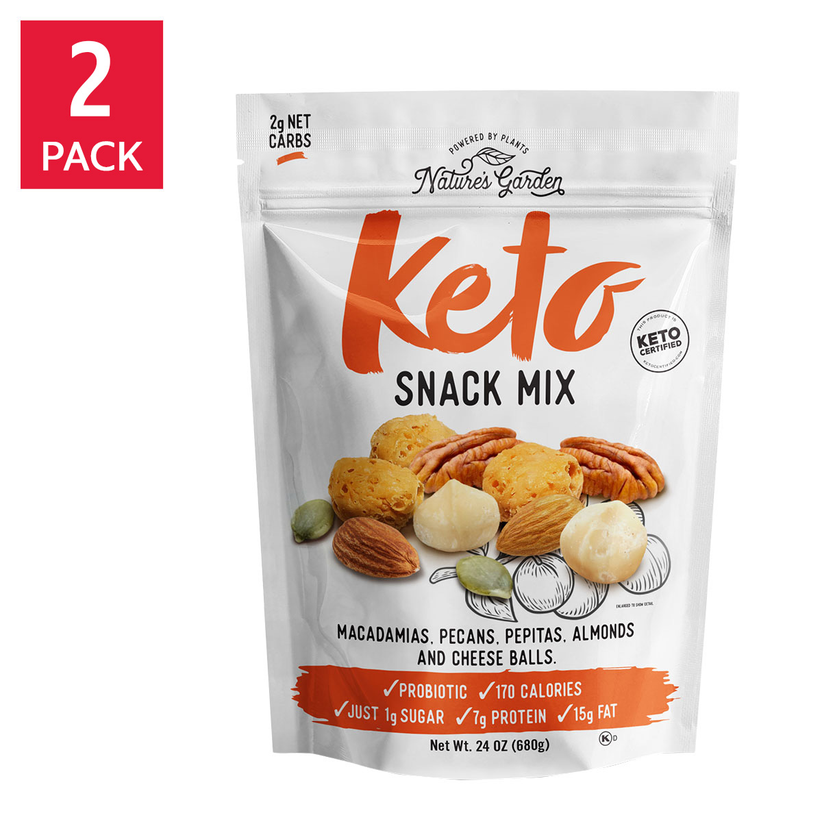 Nature's Garden Keto Snack Mix 24 oz 2-pack | Costco