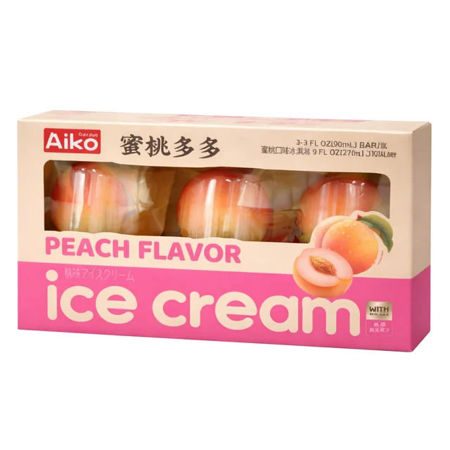 AIKO PEACH ICE CREAM 3PK / 3 OZ