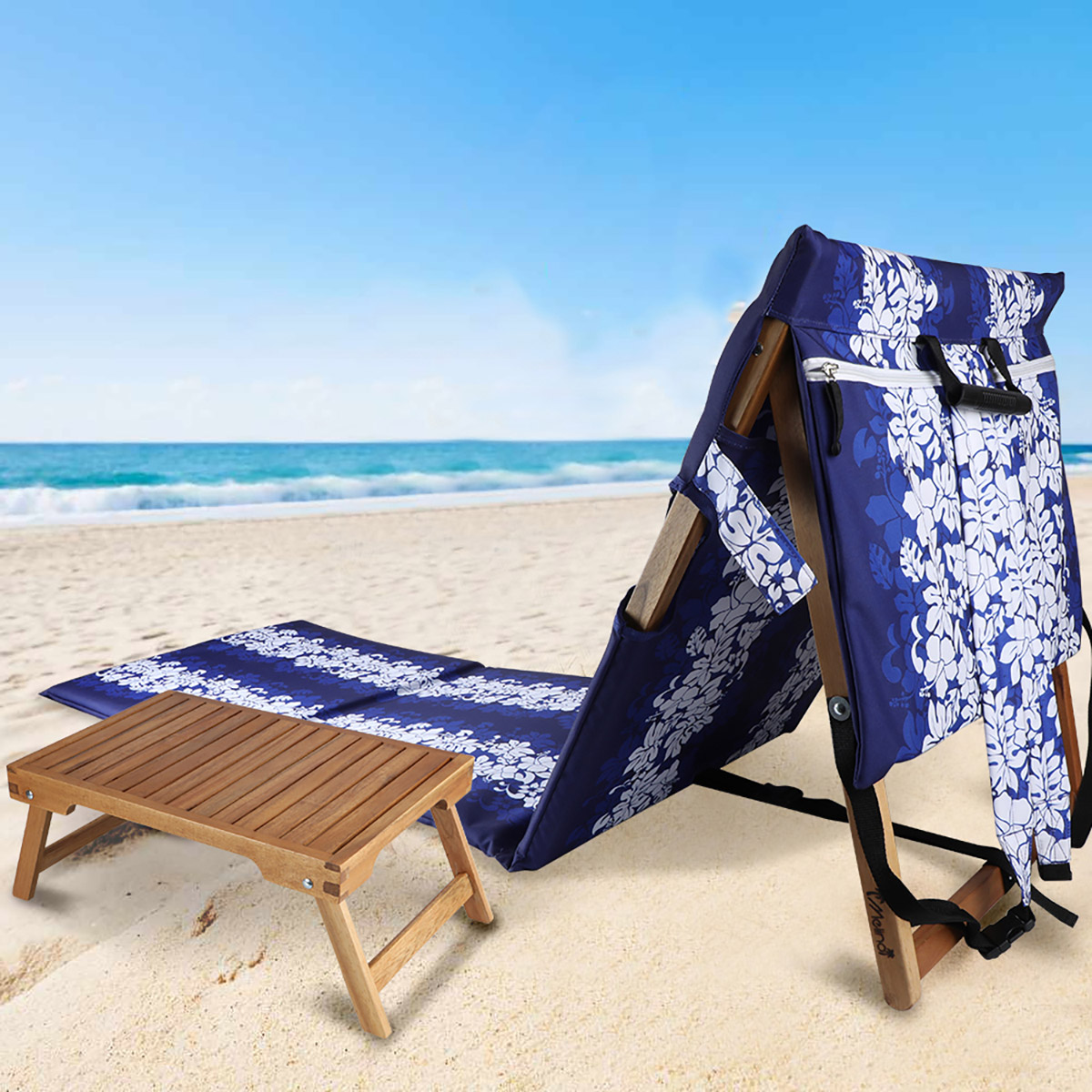 Melino Beach Lounger with Tray Table