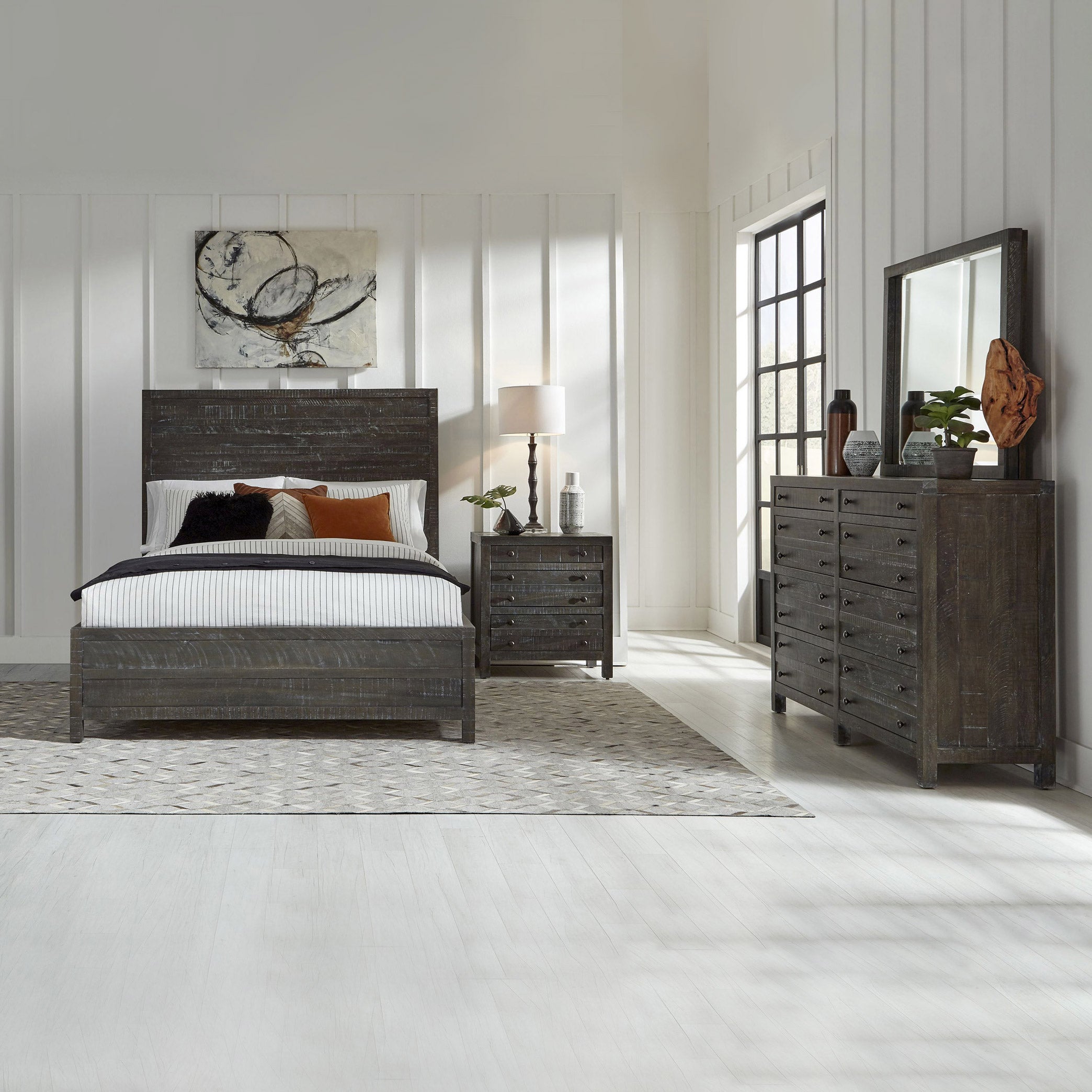 YES 16セット Torsten Queen Bedroom Collection in Gunmetal | Costco