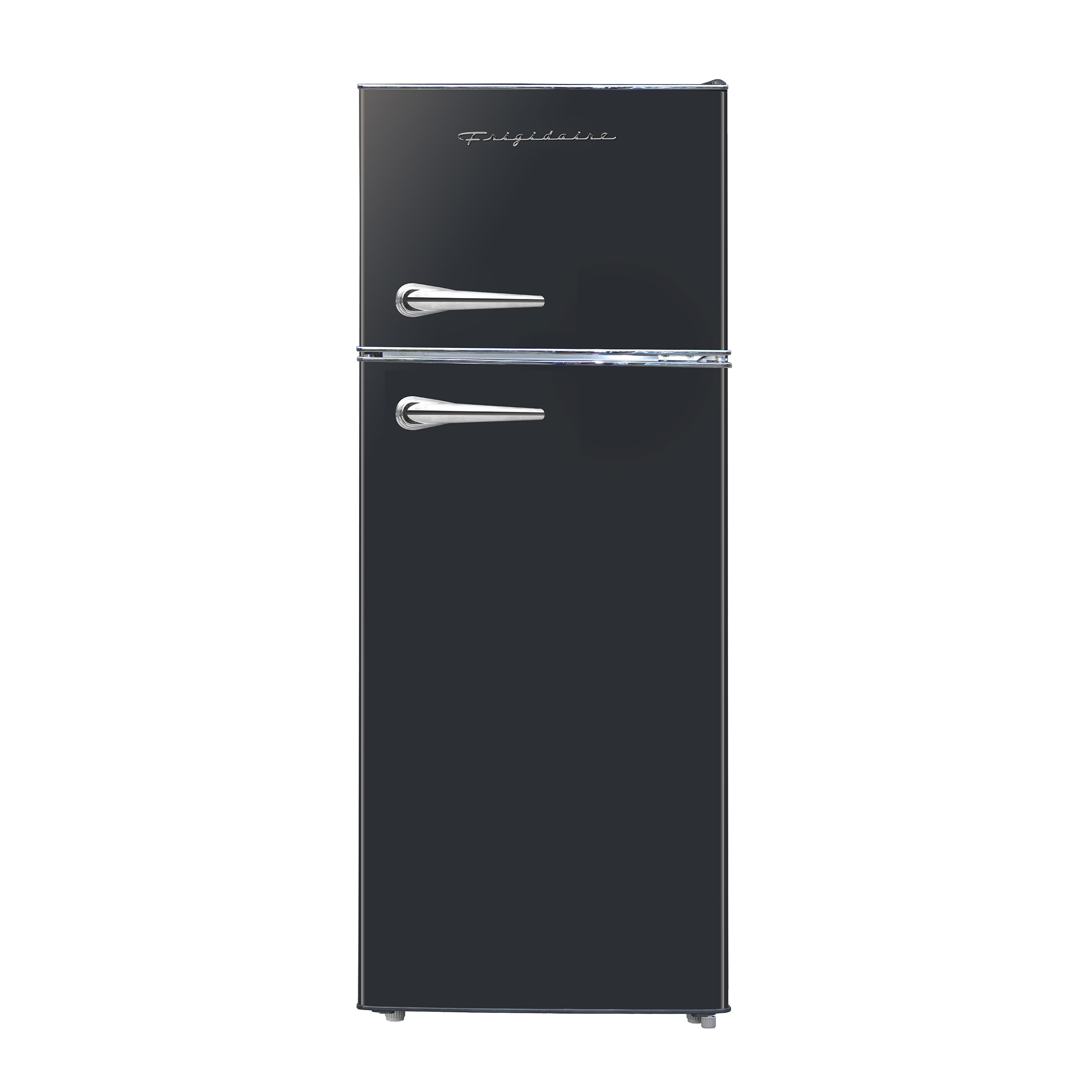 Frigidaire 7.5 cu ft Black Retro Top Mount Refrigerator with Classic Chrome Handle