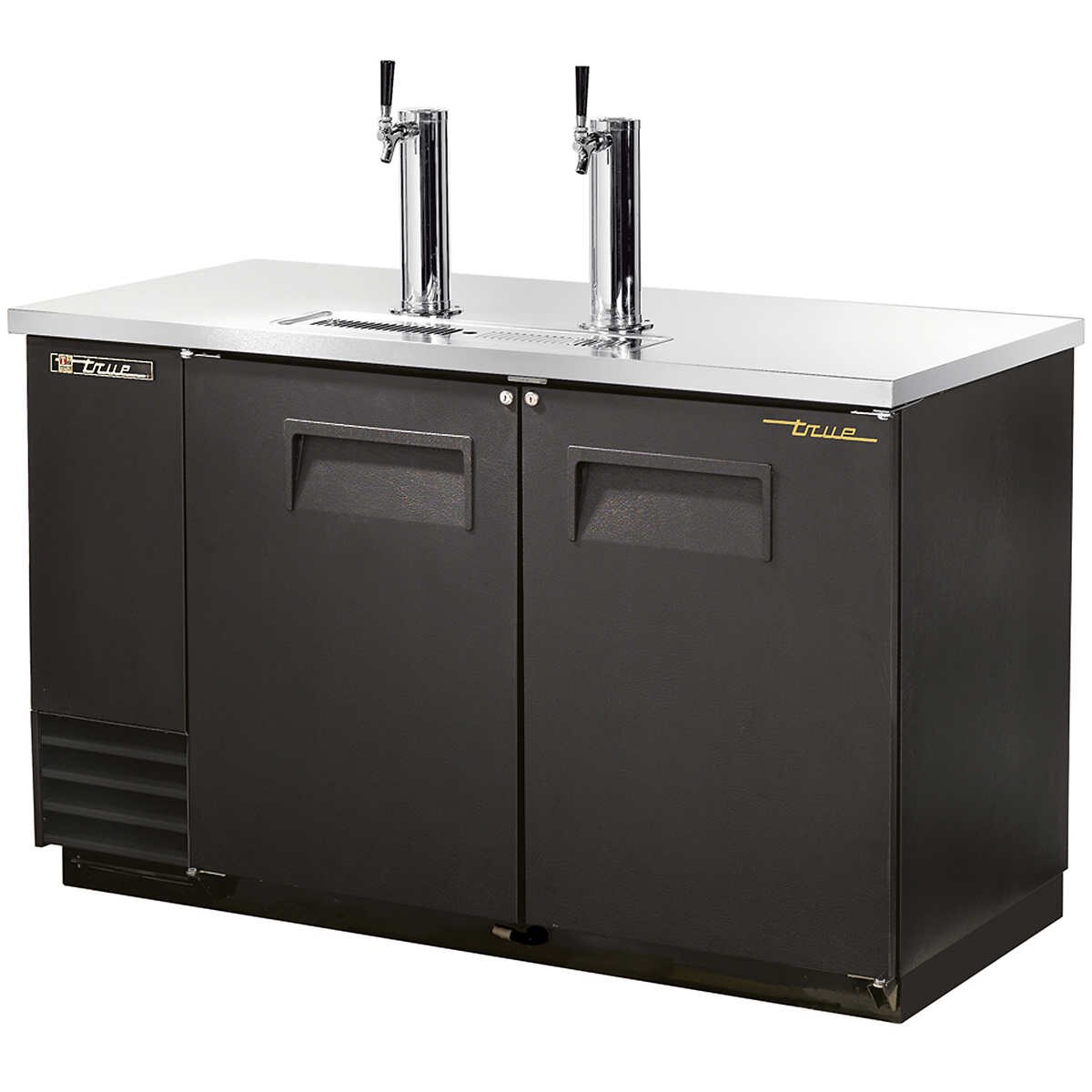 True 59 in. Black Solid Door Direct Draw Beer Dispenser