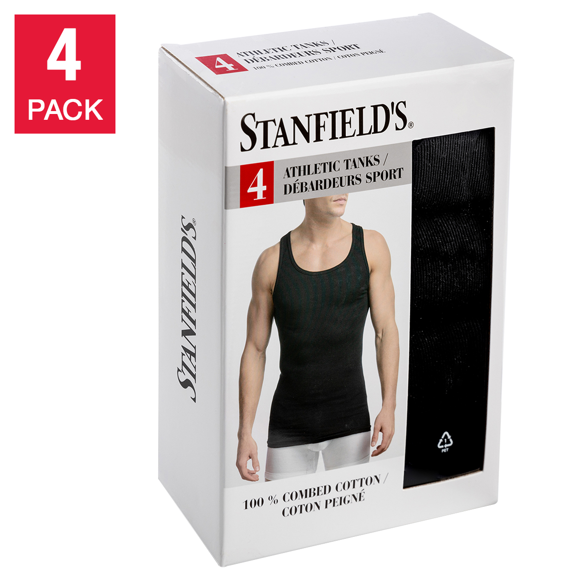 Stanfield’s Men’s Athletic Tank, 4-pack
