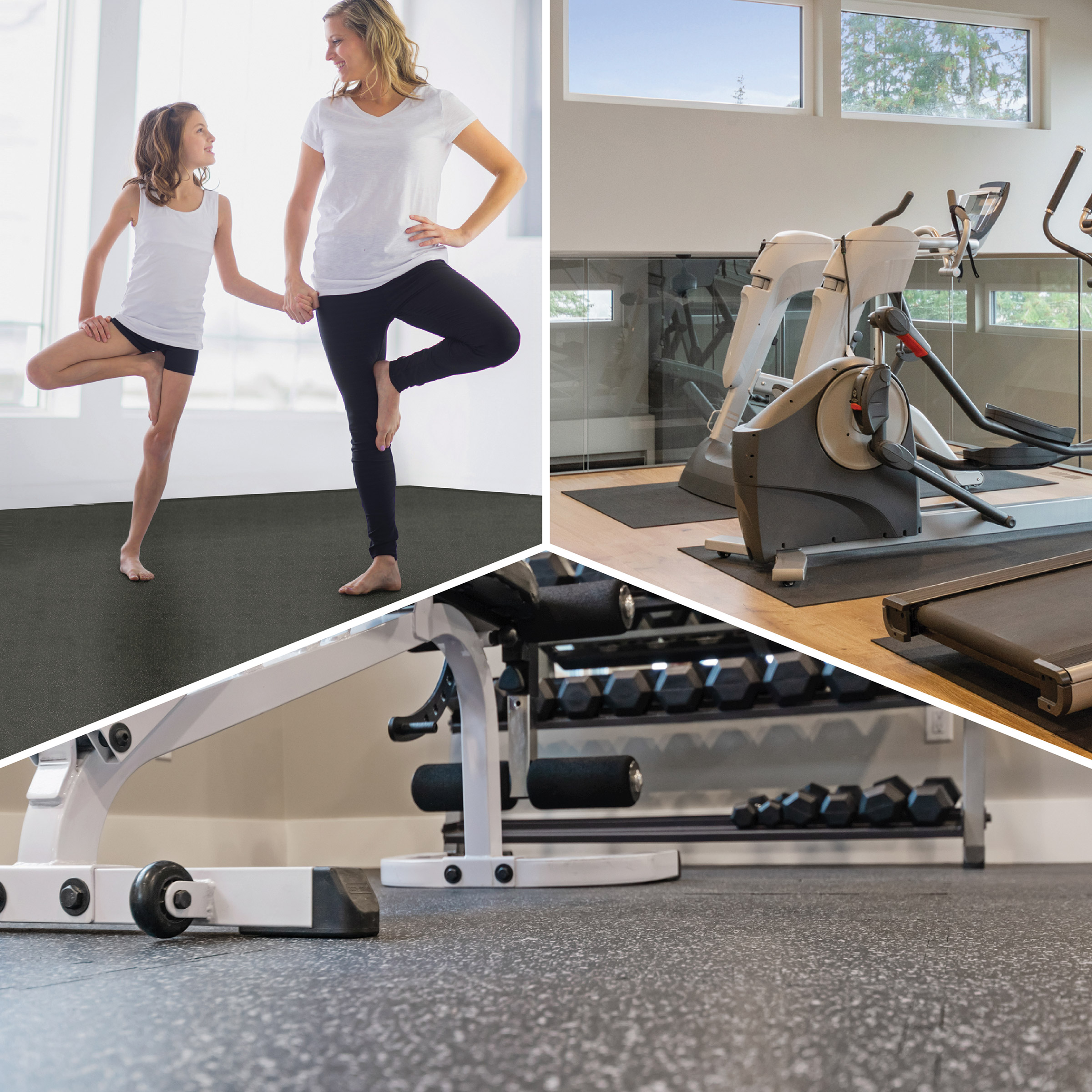 Rubber King Challenger Series Interlocking Floor Tiles, 10-pack