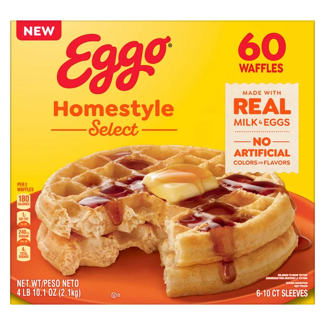 KELLOGG'S EGGO HOMESTYLE SELECT WAFFLE 60 COUNT 74.1OZ