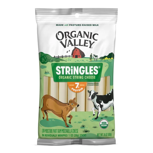 Organic Valley Stringles Organic Mozzarella Cheese Sticks, 24 oz
