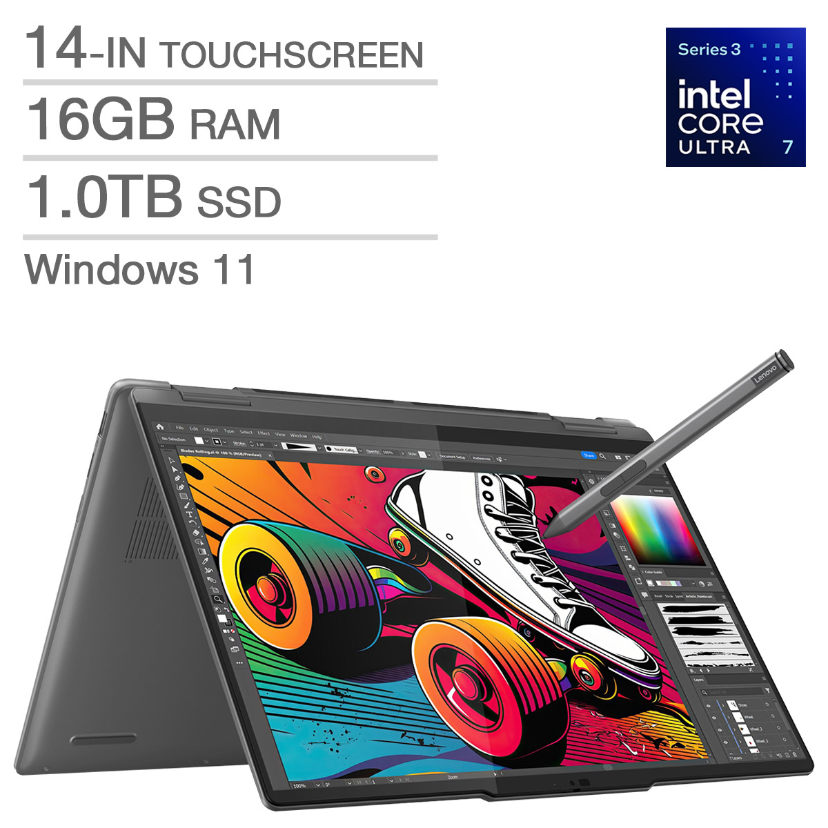 Lenovo Yoga 7i 2-in-1 14-in. Touchscreen Laptop, Intel Core Ultra