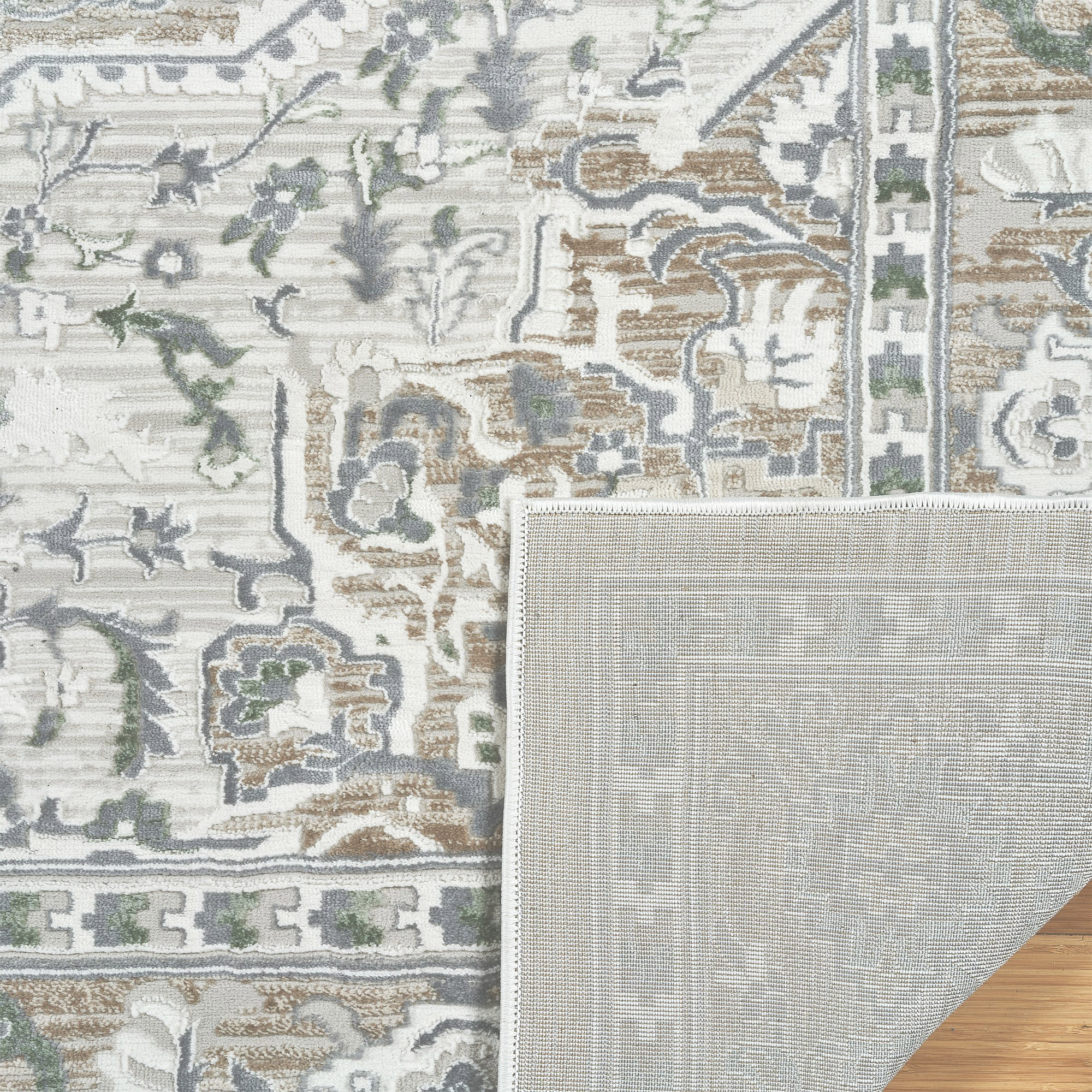 Sasha Area Rug, Adryan Beige Green, 6'6