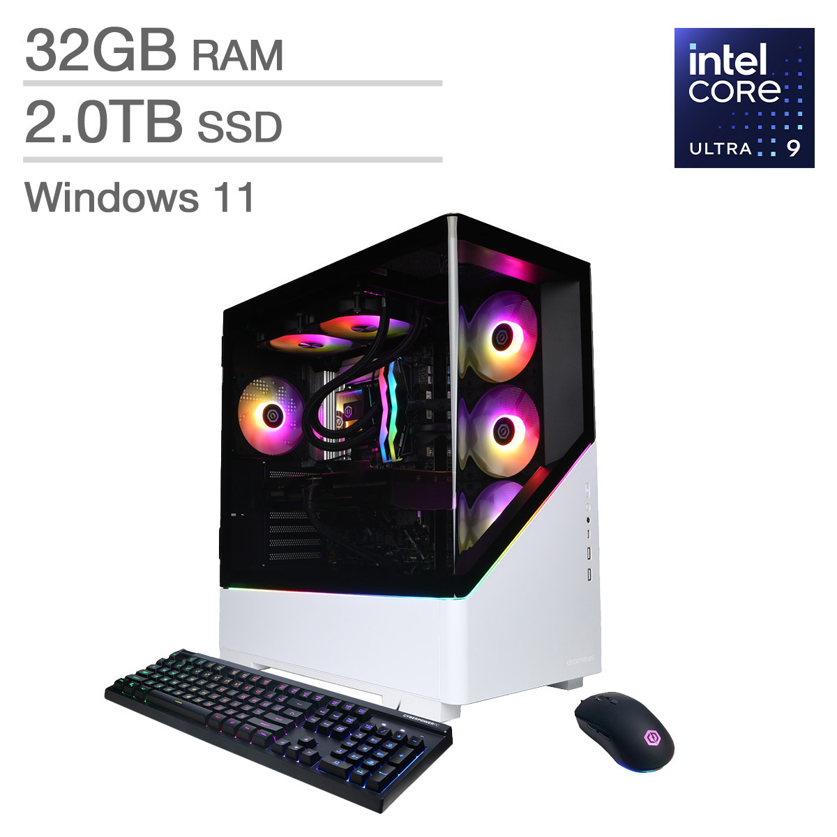 CyberPowerPC Gamer Supreme Gaming Desktop, Intel Core Ultra 9 285 - 32GB RAM, 2TB SSD, 16GB NVIDIA GeForce RTX 5070 Ti