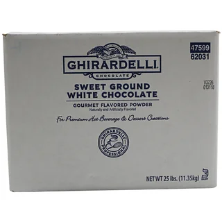 Ghirardelli Sweet Ground White Chocolate, 25 lbs